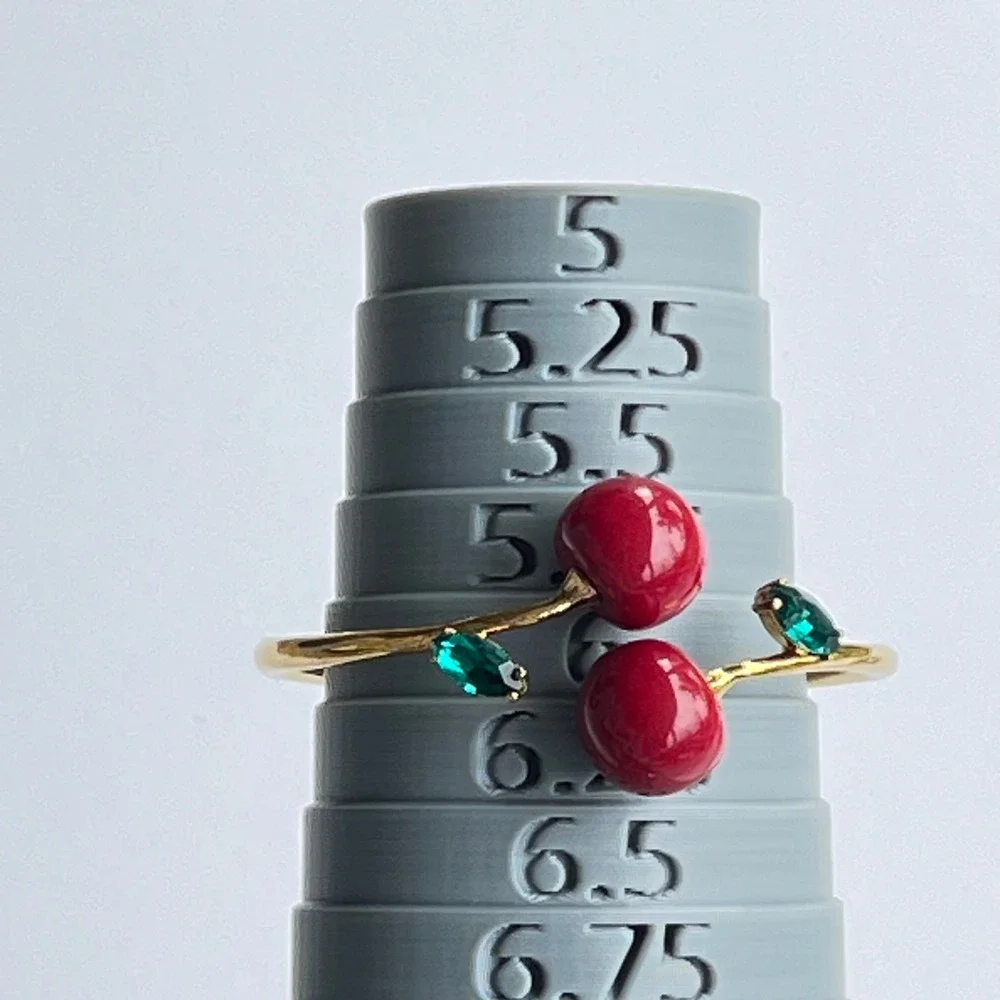Kate Spade New York Fruity Cherry Bangle Bracelet Gold Crystal Designer Whimsy